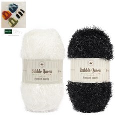 brand yarn 絲瓜菜瓜布編織線DIY組+教學紙, 1組, 06號雪娃，38號黑色