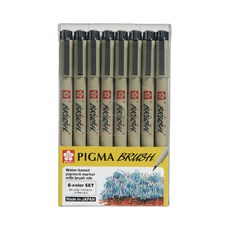 Pigma 彩色顏料墨水筆 8色組 刷頭, 混色, 1組