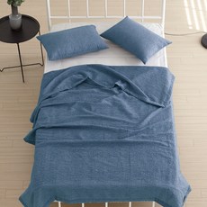 BODRE 素色壓紋聚酯纖維薄被 2入, 海軍藍