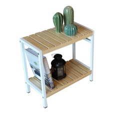 Walled Garden 2層木製置物架, 實木+白框