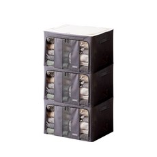 HANSSEM 生活收納箱 66L, 深灰色, 3入