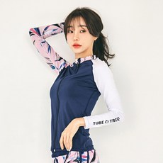 funhancouple 女款度假風拉鍊防磨衣海灘裝上衣 B4207