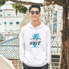 Funhan Couple 男士寬鬆寬鬆連帽防潮沙灘裝上衣 A4212