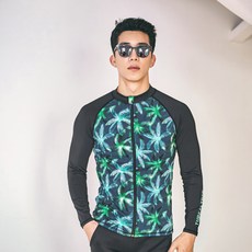 funhancouple 男士修飾身形拉鍊防磨衣海灘上衣 A4210