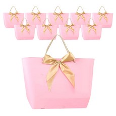 絲帶手提禮品袋 XL號, 粉色, 10片