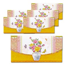 Fog 東方磁信封+鑲嵌, 黃色花瓶, 6套