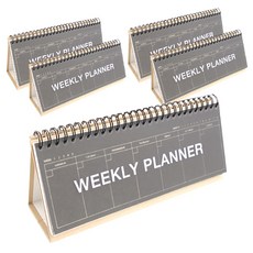 2Youngdesign 牛皮紙直立式週計畫本 5入, 深色, 1套