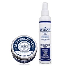 MUKAN Block Cut強力定型髮油髮蠟 100g+噴霧 250ml組, 1組
