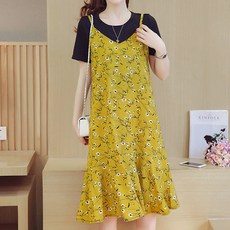 PangPang Shop C字吊帶波斯菊孕婦洋裝