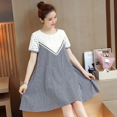 PANG PANG SHOP 蕾絲鏤空孕婦連身裙