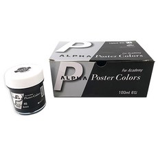 ALPHA COLORS 海報顏料 Semi 46 Black 6入, 100ml, 1色