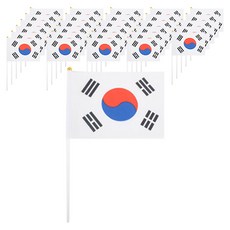 파티쇼 일체형 수기 태극기 일반 파티소품, 혼합 색상, 50개