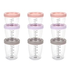 Dailylike Bonbon Tritan副食品密封保鮮罐 130ml+180ml+240ml, 草莓粉+薰衣草紫+可可棕, 3組