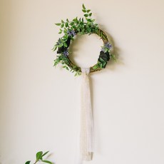 ASPASIA 綠葉蕾絲木炭花圈, 混合顏色