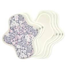 eechae 有機灰色Ellie蝶翼型棉質衛生棉A套組 小型3p + 中型3p, 1套