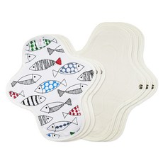 ee'chae 魚圖案布衛生棉組合 A款 S號 3入+M號 3入, 1套