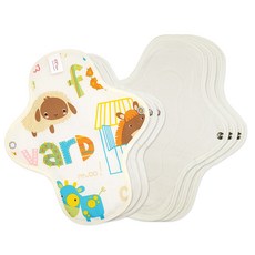 eechae 有機Buddy布衛生棉一體式組合A 小型3片 + 中型3片, 1套