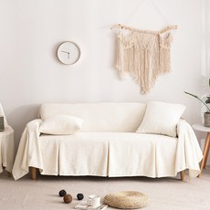 ARYKO 日常素色亞麻沙發套, 象牙白