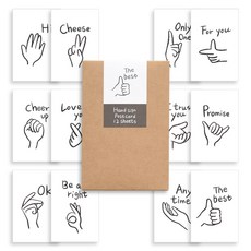 walgadaks 手勢系列明信片 12入, 混色, 1組