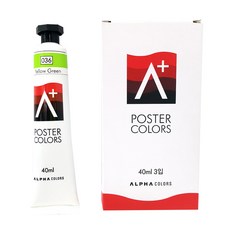 ALPHA COLORS 海報顏料單色 A+ 036 YellowGreen, 40ml, 1色