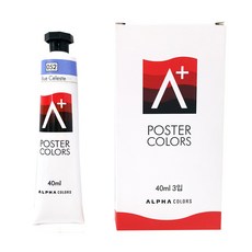 ALPHA COLORS 海報顏料單色 A+ 052 BlueCeleste, 40ml, 1色