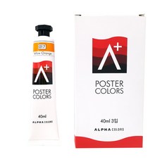 ALPHA COLOR A Plus 海報顏料 單色 017 yellow orange, 40ml, 1色