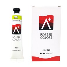 ALPHA COLORS A+單色海報顏料 029 檸檬黃, 40ml, 1色