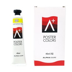 알파색채 포스터물감낱색 A+ 012 PermanentLemonYellow, 40ml, 1색