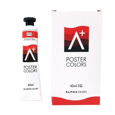 ALPHA COLOR 海報顏料 單色 A+ 073 亮紅色, 40ml, 1色
