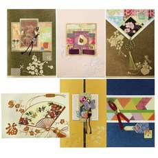 From&To T301 感謝祝賀賀年卡 6款 卡片 6p + 信封 6p + 內頁 6p, 混合顏色, 1套