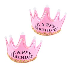 파티쇼 LED 램프 생일왕관, 핑크, 2개입