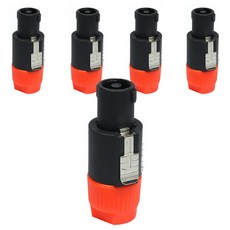 에이치디탑 스피커 스피콘 커넥터, HT-S03, 레드, 5개