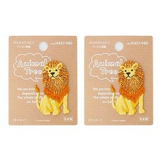 Hamanaka 刺繡布貼 動物樹 H457-980, 混合顏色, 2個