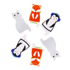 youhouse 直立式海綿菜瓜布 狐狸 + 貓咪 + 企鵝, 3入, 2套