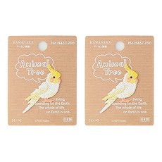 Hamanaka 刺繡布章 動物樹 H457-990, 混合顏色, 2個