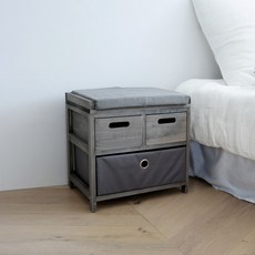 팬물산 오동나무 스툴 소, 그레이, 1개