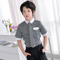 JACKID 男童拼色條紋短袖襯衫