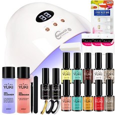 YUKI 獨特36W一套, Yuki 凝膠指甲 10 種 + 指甲護理 11 種, 1套