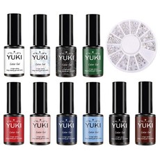 YUKI 浪漫美甲10款A套組 + 水晶美甲石套組, 凝膠美甲10款 + 水晶美甲石, 1套