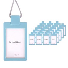 누사인 ABS 목걸이 ID 카드홀더 NS126, 라군블루, 24개입