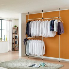 頂天立地固定3層衣架 25mm, 混色