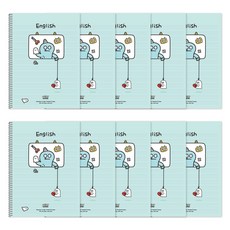 theopenhouse 怪獸圖案線圈英文筆記本 23-5801, 隨機發貨, 10片