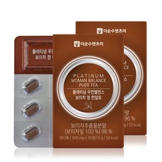 더순수렛츠미 플래티넘 우먼밸런스 보이차정 한알로, 2개, 30정