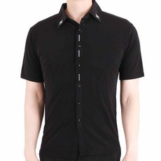 男款水鑽舞蹈襯衫服 MDT1700, 黑色的