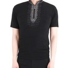 Valley批發店拉鍊熱貼短袖 MDT1300, 黑色的