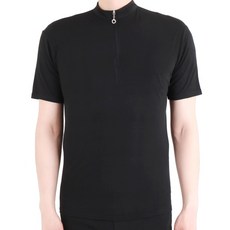Valley批發店素色拉鍊短袖 MDT1400, 黑色的