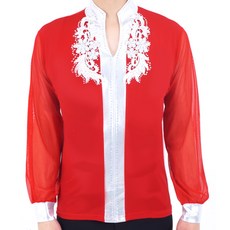 Valley批發店雙邊花朵圖案T恤 MDT700, 紅色的