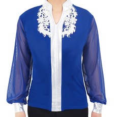 Valley批發店雙邊花朵圖案T恤 MDT700, 藍色