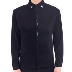 Belly批發商城 領口水鑽T恤 MDT400, 黑色