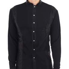 Valley批發店開襟T恤 MDT800, 黑色的